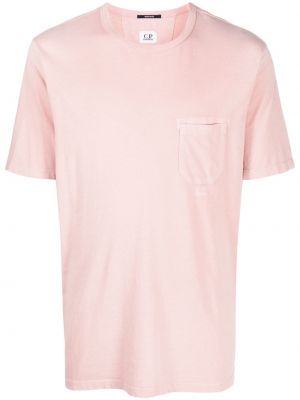 Βαμβακερή μπλούζα με σχέδιο C.p. Company ροζ