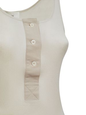 Top de algodón de tela jersey Ami Paris blanco