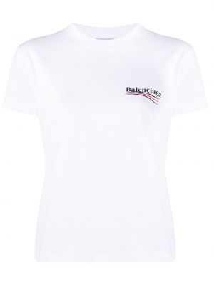 T-krekls ar apdruku Balenciaga balts
