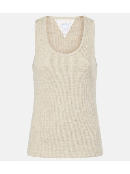 Top i bomuld i jersey Bottega Veneta beige