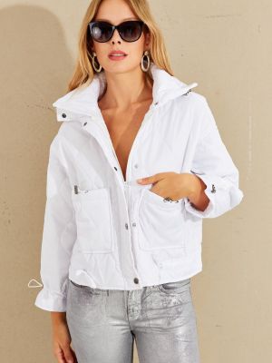 Καπιτονέ κοντό παλτό Cool & Sexy λευκό