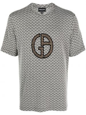 Tričko s výšivkou Giorgio Armani čierna