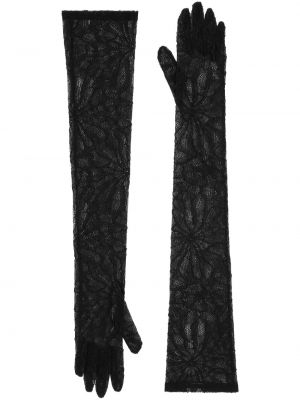 Rokavice s čipko Dolce & Gabbana črna