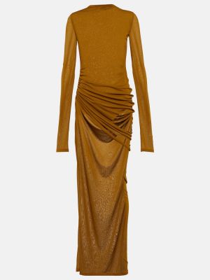 Макси рокля от джърси Saint Laurent жълто