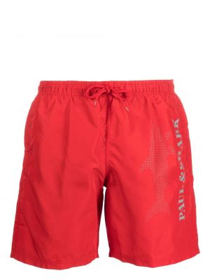 Kratke hlače s potiskom Paul & Shark rdeča