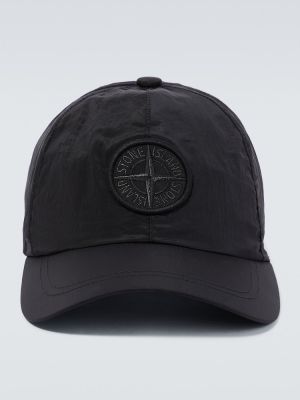 Haftowana czapka z daszkiem Stone Island czarna