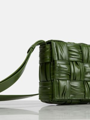 Bőr crossbody táska Bottega Veneta zöld