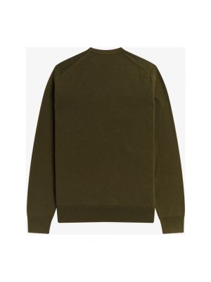 Sweter z okrągłym dekoltem Fred Perry zielony