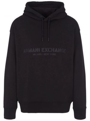 Raštuotas medvilninis džemperis su gobtuvu Armani Exchange