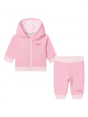 Tuta ricamata Boss Kidswear rosa