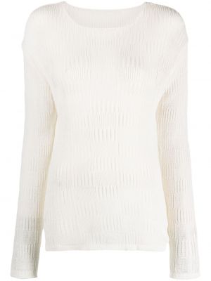 Pleteni džemper Low Classic bijela