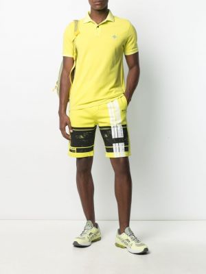 Pantalones cortos deportivos con estampado Stone Island amarillo