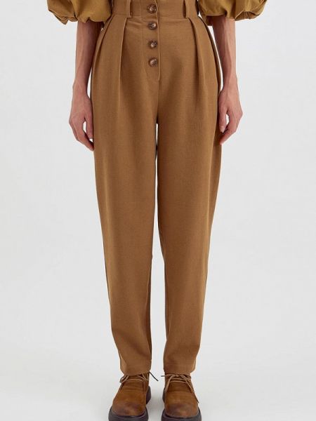 Тканевые брюки Unique Fabric коричневые
