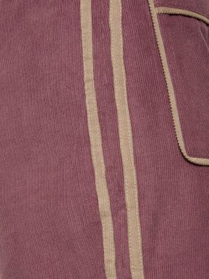 Прав панталон с висока талия от рипсено кадифе Maria De La Orden розово