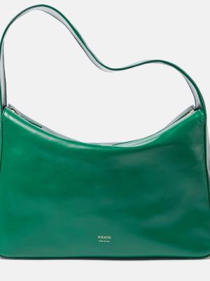 Кожени чанта за ръка Khaite зелено