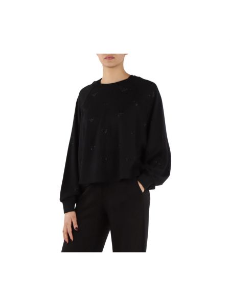 Bluza z wiskozy z długim rękawem Emporio Armani czarna