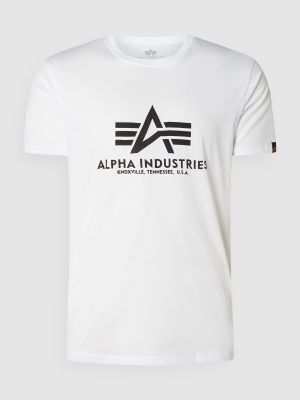 Koszulka z nadrukiem Alpha Industries biała