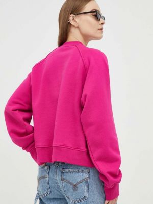 Pamut melegítő felső Moschino Jeans rózsaszín