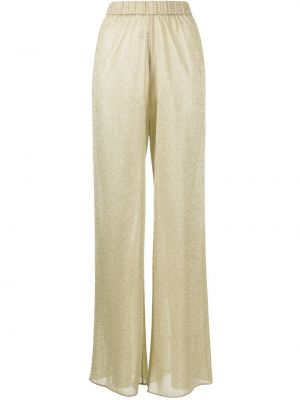 Rovné kalhoty s vysokým pasem Oseree - zlato