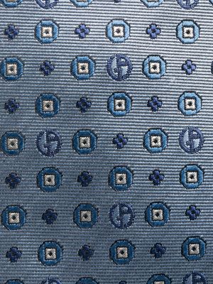 Jedwabny krawat żakardowy Giorgio Armani niebieski