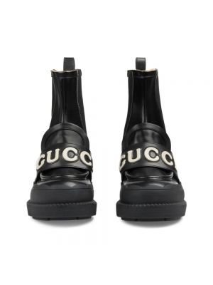 Sztyblety skórzane na platformie Gucci czarne