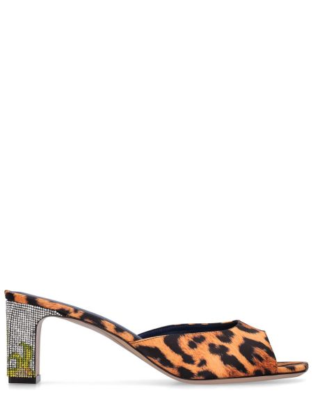 Сатенени сандали с леопардов принт Iindaco