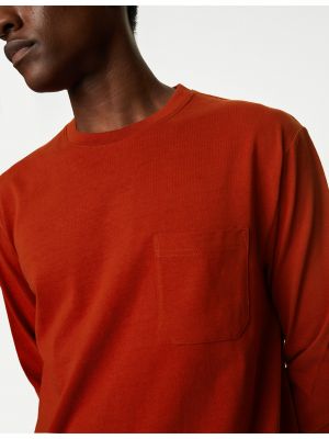 Tričko s dlouhým rukávem s dlouhými rukávy Marks & Spencer červené