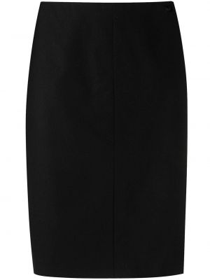 Vlněné sukně na zip s vysokým pasem Chanel Pre-owned - černá