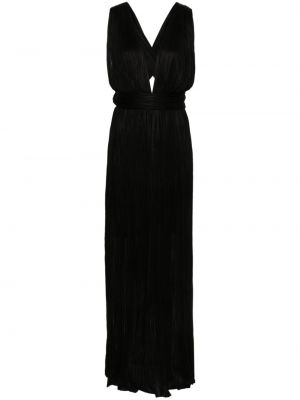 Plisované hedvábné dlouhé šaty Maria Lucia Hohan černé