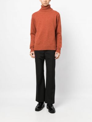 Sweter wełniany Universal Works pomarańczowy