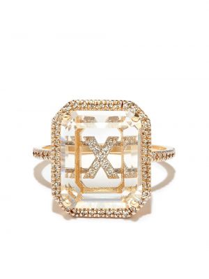 Mateo 14kt yellow gold X Initial diamond ring - Or