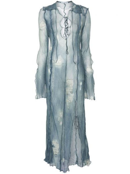 Sukienka z nadrukiem Acne Studios niebieska