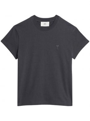 Siuvinėtas marškinėliai Ami Paris pilka