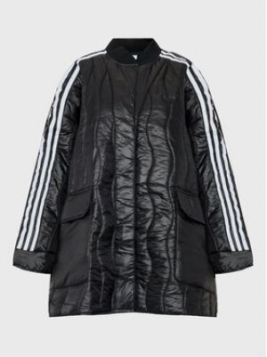 Prošívaná péřová bunda relaxed fit Adidas černá
