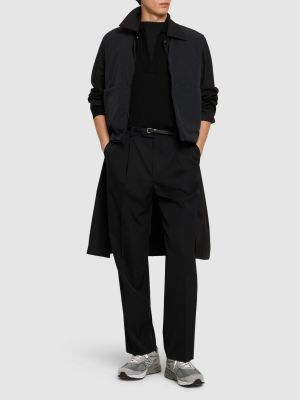 Pantalones rectos de lana plisados Auralee negro