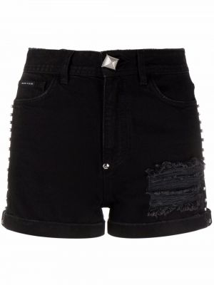 Shorts di jeans Philipp Plein nero