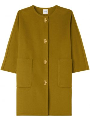 Kašmírová vlněná bunda s knoflíky St. John zelená