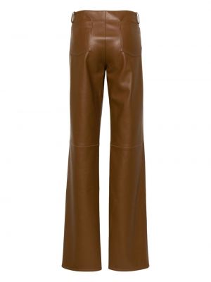 Kožené rovné kalhoty Aya Muse hnědé