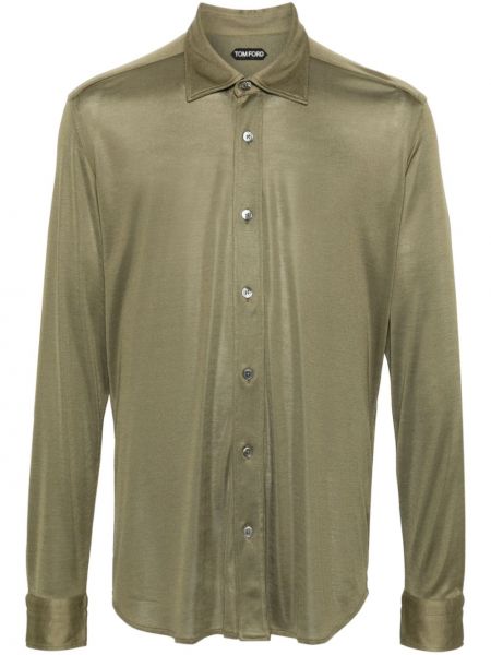 Chemise en soie avec manches longues Tom Ford vert