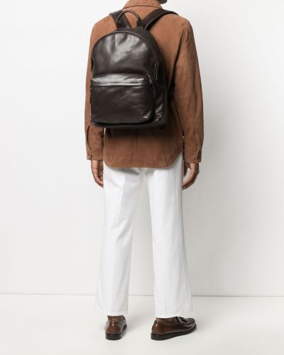 Leder rucksack mit taschen Officine Creative braun
