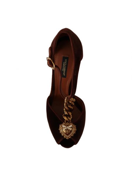 Sandalias con tacón de terciopelo‏‏‎ de tacón alto Dolce & Gabbana