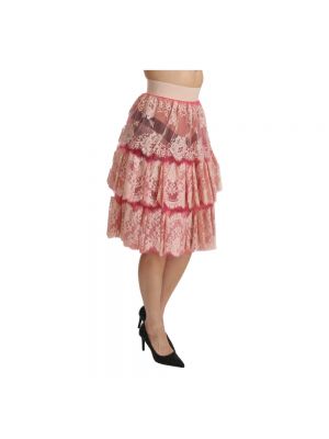 Spódnica midi z wysoką talią Dolce And Gabbana różowa
