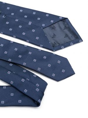 Žakárová hedvábná kravata Emporio Armani modrá