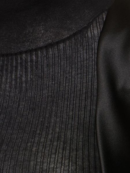 Suéter de algodón de punto Sacai negro