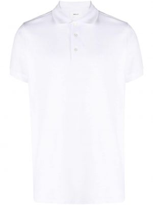 Bombažna polo majica z vezenjem Bally bela