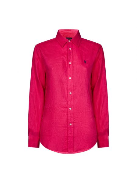 Bluse mit stickerei Ralph Lauren pink