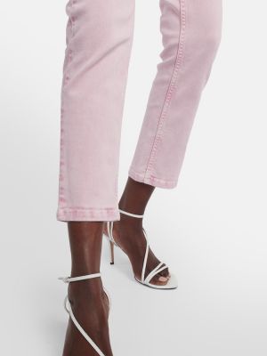 Slim fit kõrge vöökohaga kitsa lõikega teksapüksid Isabel Marant roosa