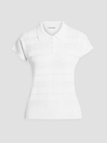 Рубашка-поло вязки Pointelle Autumn Cashmere белый