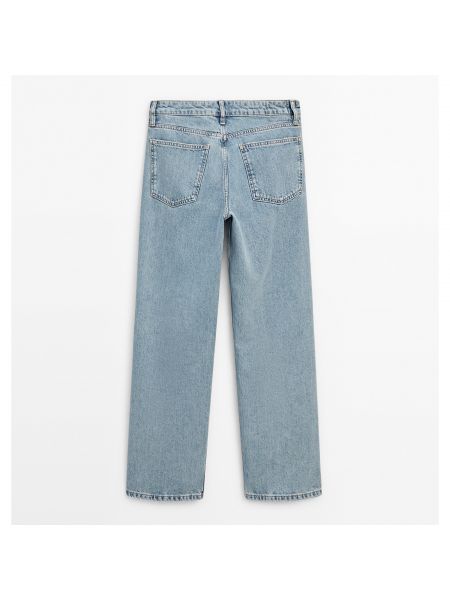 Прямые джинсы Massimo Dutti голубые