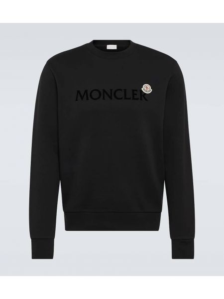 Bomuld fleecejakke Moncler sort